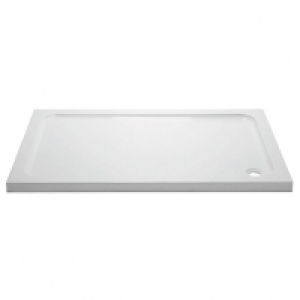 Wickes Cast Stone White Rectangle Shower Tray - 45 x 1000 x