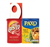 Budgens  Bisto Gravy Granules, Paxo Sage & Onion Stuffing, Oxo Cubes 