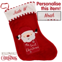 HomeBargains  Personalised My First Christmas Santa Stocking