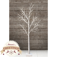 HomeBargains  Seasons Greetings: Floor Standing Snowy White Tree