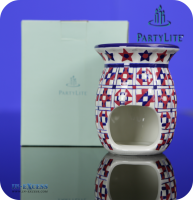InExcess  Partylite Americana Quilt Tart Burner Tea Lite Aroma Wax Or 