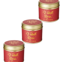 Aldi  Velvet Rose Tin Candle 3-Pack