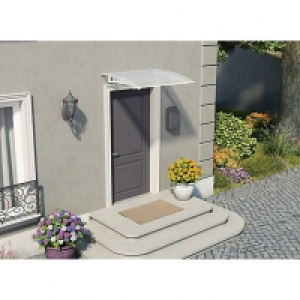 Palram Lyra Twinwall Polycarbonate Door Canopy White - 890 x