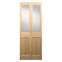 Wickes  Wickes Skipton Internal Bi-fold Door Clear Pine Glazed 4 Pan