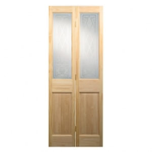 Wickes  Wickes Skipton Internal Bi-fold Door Clear Pine Glazed 4 Pan