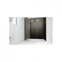 Wickes  Wickes Ash Gloss Laminate 1700x900mm 3 sided Shower Panel Ki