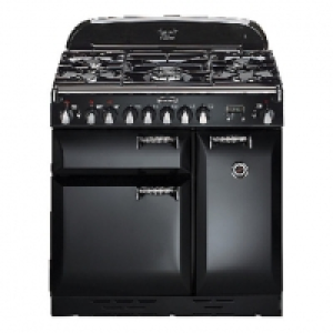 Rangemaster Elan 90 Ceramic Range Cooker - Black with Chrome