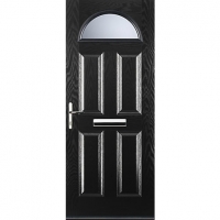 Wickes  Euramax 4 Panel 1 Arch Black Right Hand Composite Door 920mm
