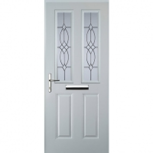 Wickes  Euramax 2 Panel 2 Square White Right Hand Composite Door 880