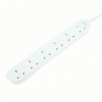 Wickes  Masterplug 6 Socket Extension Lead 13A White - 1m