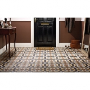Wickes Dorset Marron Patterned Ceramic Floor Tile 316 x 316m