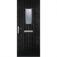 Wickes  Euramax 1 Square Black Right Hand Composite Door 840mm x 210