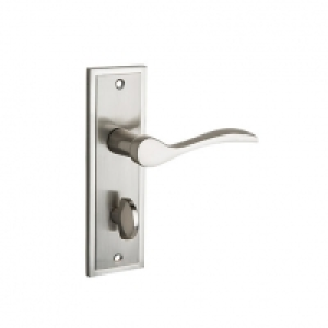 Wickes  Wickes Bravo Bathroom Handles Pair Satin Nickel Finish