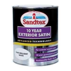 Sandtex 10 Year Exterior Satin Paint - Pure Brilliant White