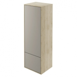 Wickes Eli Oak & Stone Grey Wall Hung Tall Tower Unit - 400