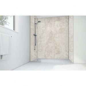 Wickes  Wickes Cream Calacatta Laminate 1200 x 900mm 2 Sided Shower 