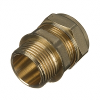 Wickes  Wickes Brass Compression Male Iron Coupler - 15mm x 1/2in