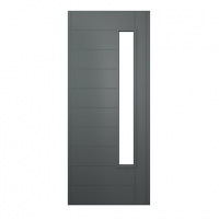 Wickes  Wickes Stockholm External Hardwood Veneer Glazed Door Grey 2