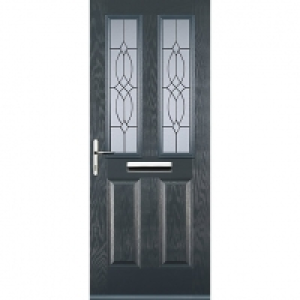 Euramax 2 Panel 2 Square Grey Right Hand Composite Door 840m