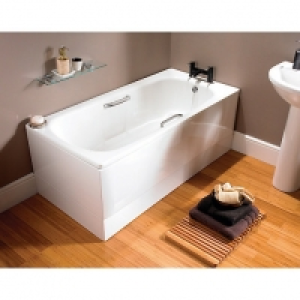 Wickes Avaris Enamel Coated Steel Bath - 1700 x 700mm