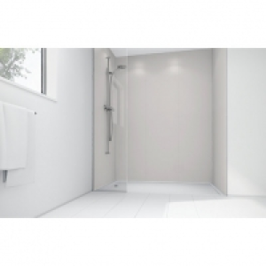 Wickes  Wickes Sugar Matte Acrylic 900 x 900 3 Sided Shower Panel Ki