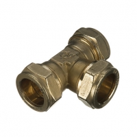 Wickes  Wickes Brass Compression Equal Tee - 15mm