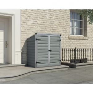 Palram Voyager Plastic Pent Shed with Base Grey - 4.5 x 3 ft
