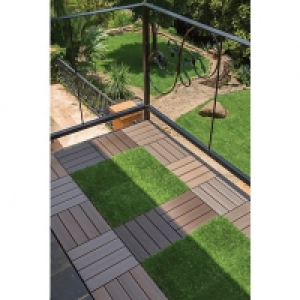 Composite Deck Tile Brown Stained 30 x 30cm &pound;21.99
