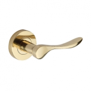 Wickes Elda Round Rose Handles Pair Polished Brass Finish