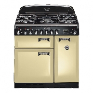 Rangemaster Elan 90 Ceramic Range Cooker - Cream with Chrome