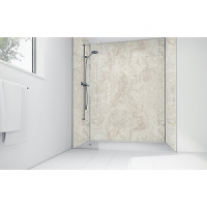 Wickes  Wickes Cream Calacatta Laminate 1700x900mm 3 Sided Shower Pa