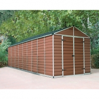 Wickes  Palram Skylight Plastic Apex Shed Amber - 8 x 20 ft