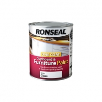 Wickes  Ronseal One Coat Cupboard and Furniture Paint - White Gloss 