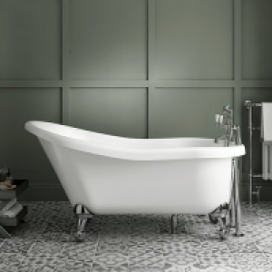 Wickes Slipper Single Ended Roll Top Bath - 1500mm