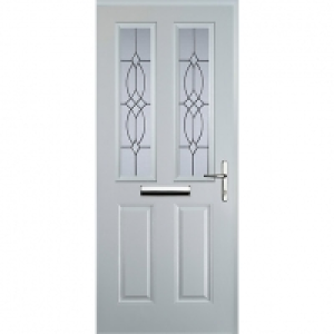 Wickes  Euramax 2 Panel 2 Square White Left Hand Composite Door 840m