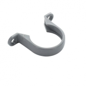 Wickes Grey Pipe Clips - 32mm Pack of 2