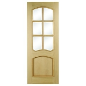 Wickes Kendal Internal Oak Veneer Door Glazed 2 Panel 1981x7