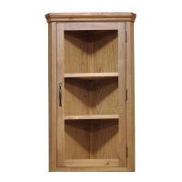 QDStores  Dashwood Oak 1 Door 3 Shelf Corner Cupboard Top