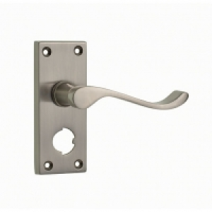 Wickes York Victorian Scroll Privacy Handles Pair Satin Nick