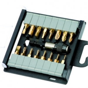 Wickes Titanium Screwdriver Bit/Holder Set Pack 17 £14.99