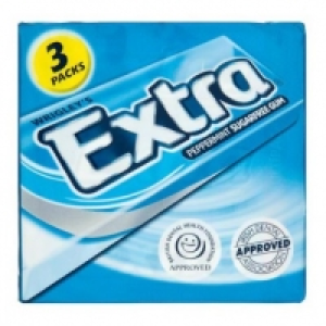 Poundland  Extra Peppermint Sugar Free Gum 3 Pack 42g