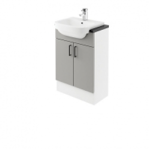 Wickes Vienna Grey Gloss Fitted Vanity Unit - 600 mm