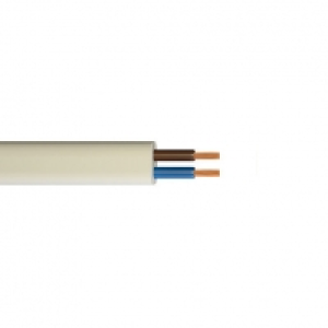 Time 2 Core Flexible Flat Cable - White 0.5mm2 x 50m