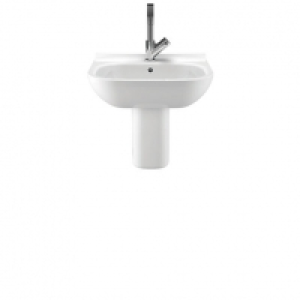 Wickes Vieste Ceramic Basin with Semi Pedestal - 550mm