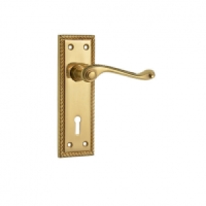 Wickes Cheshire Georgian Scroll Lock Handles Pair Polished B &pound;12.49