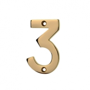 Wickes Door Number 3 Brass Plated £3.25