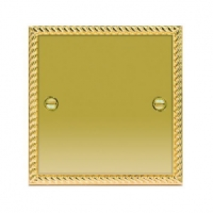 Wickes Blanking Plate 1 Gang Polished Georgian Brass Raised