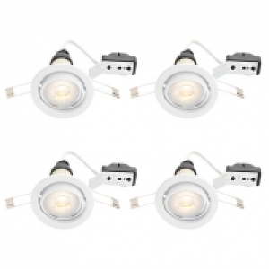 Wickes White LED Tilt Downlight - 4.8W - Pack of 4