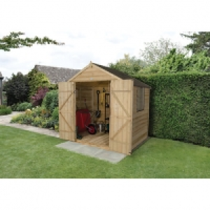 Wickes Apex Overlap Pressure Treated Double Door Shed 7 x 5