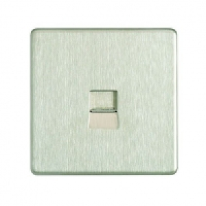 Wickes Telephone Socket Master 1 Gang Brushed Steel Screwles &pound;13.49